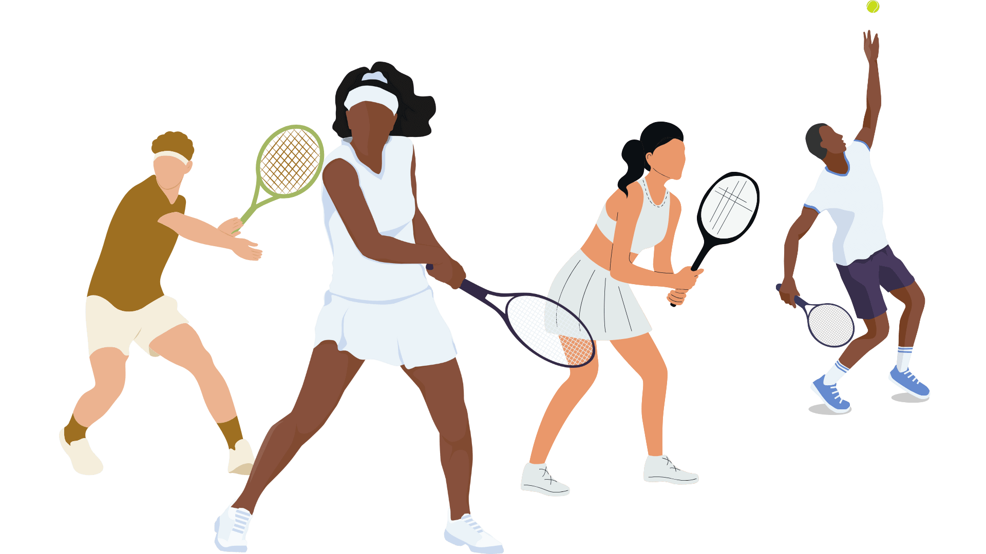 Tennis players in action